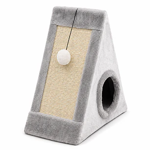 Rascador para Gatos con Casa y Pelota – Torre Rascador Tipo Pirámide
