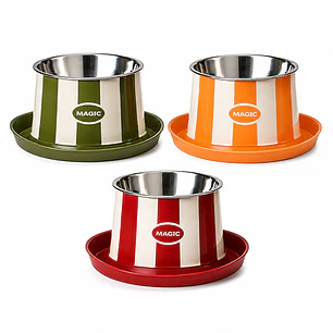 Plato Elevado para Gatos Diseño Artista - Acero Inoxidable Removible 450 ml 