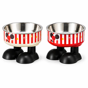Plato Elevado para Gatos Diseño Cinema - Acero Inoxidable Removible 450 ml 