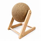 Rascador y juguete para Gatos - Bola rascadora Antiestrés con Base de Madera - Miniatura 1