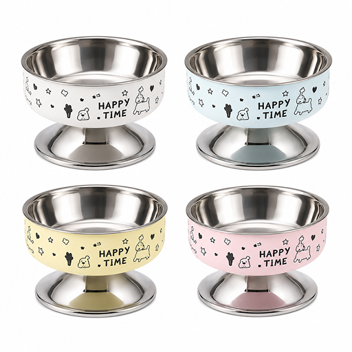 Plato Elevado Happy XL para Gatos | Plato de Acero Inoxidable 950 ml