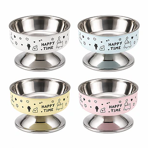 Plato Elevado Happy XL para Gatos | Plato de Acero Inoxidable 950 ml 