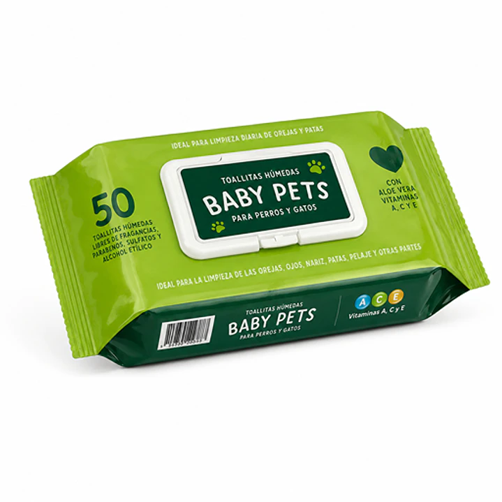 Toallitas Húmedas Gato Perro 50 Unid Aloe vera Mascotas - Marben Pets 1