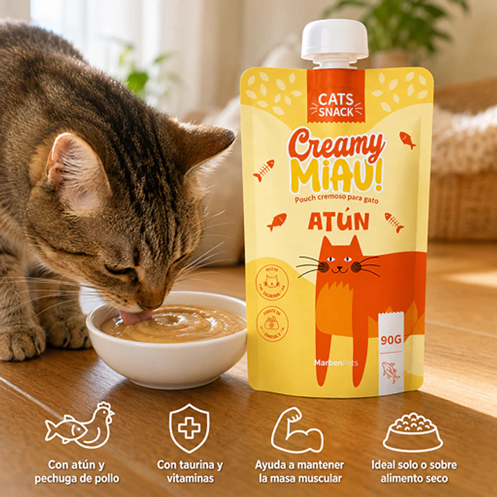 Cats Snack Creamy Miau! Pouch Atún - 90gr Marben Pets 2