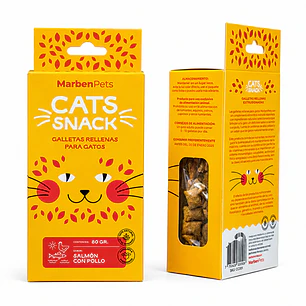 Cats Snack Galletas Rellenas Sabor Salmón & Pollo - 80gr Marben Pets