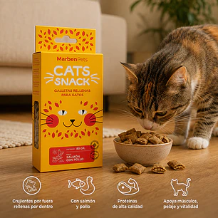Cats Snack Galletas Rellenas Sabor Salmón & Pollo - 80gr Marben Pets