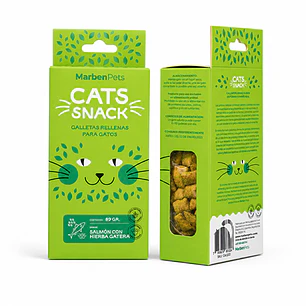 Cats Snack Galletas Rellenas Sabor Salmón & Hierba Gatera - 80gr Marben Pets