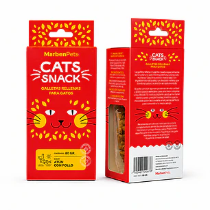 Cats Snack Galletas Rellenas Sabor Atún & Pollo - 80gr Marben Pets