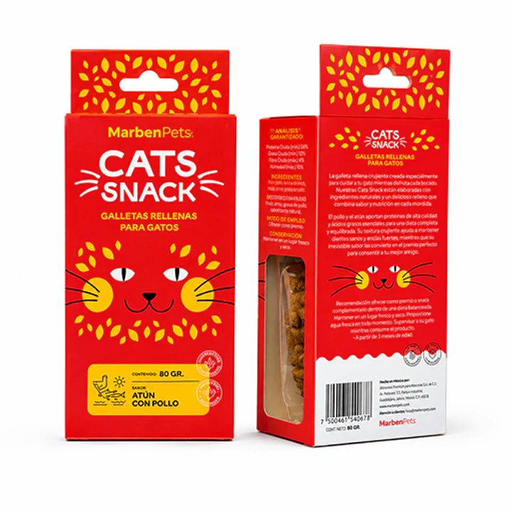 Cats Snack Galletas Rellenas Sabor Atún & Pollo - 80gr Marben Pets 1
