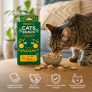 Cats Snack Galletas Rellenas Sabor Atún & Hierba Gatera - 80gr Marben Pets