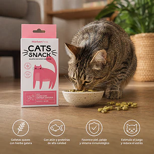 Cats Snack Galletas Sabor Atún & Hierba Gatera - 80gr Marben Pets
