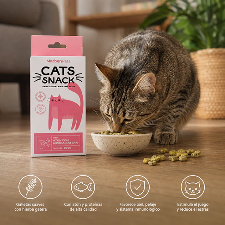 Cats Snack Galletas Sabor Atún & Hierba Gatera - 80gr Marben Pets 2