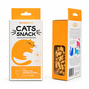 Cats Snack Galletas Sabor Pollo & Hierba Gatera - 80gr Marben Pets