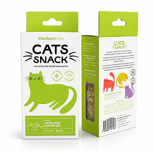 Cats Snack Galletas Sabor Atún & Matatabi  - 80gr Marben Pets