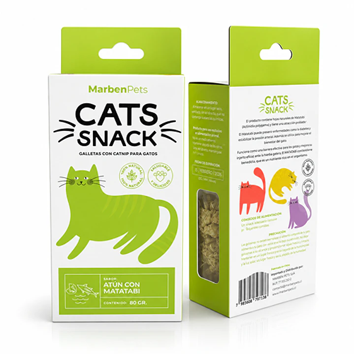 Cats Snack Galletas Sabor Atún & Matatabi  - 80gr Marben Pets 1