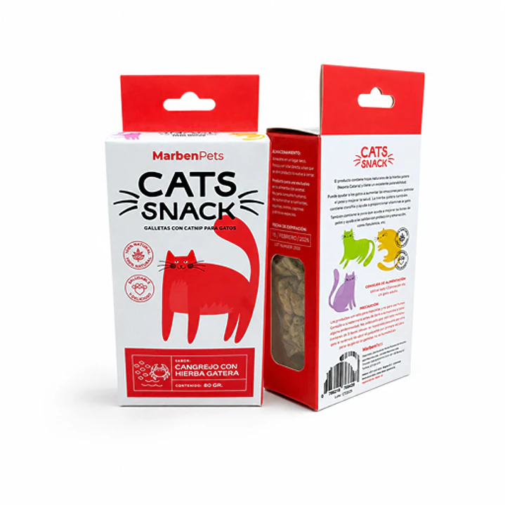 Cats Snack Galletas Sabor Cangrejo & HIerba Gatera  - 80gr Marben Pets 1