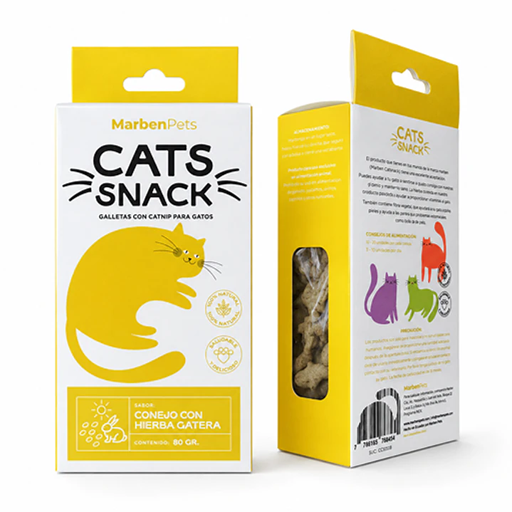 Cats Snack Galletas Sabor Conejo & Hierba Gatera - 80gr Marben Pets 1