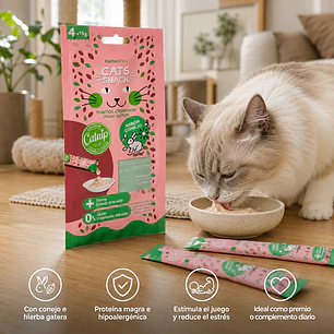 Cremoso Conejo con HIerba Gatera - Marben Pets Snack Gato 4 Unidades