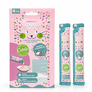 Cremoso Cangrejo con HIerba Gatera - Marben Pets Snack Gato 4 Unidades