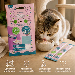 Cremoso Cangrejo con HIerba Gatera - Marben Pets Snack Gato 4 Unidades