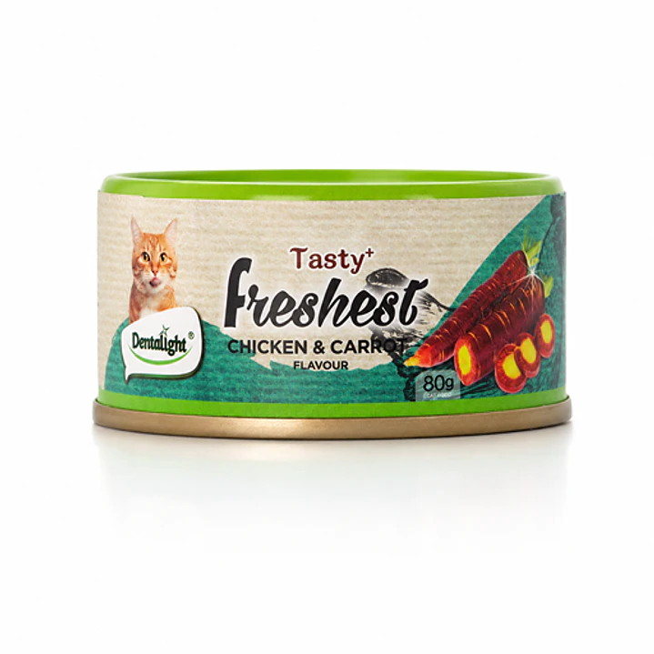 Tasty Freshest Lata de Pollo y Zanahoria -  80g Alimento Gato 1