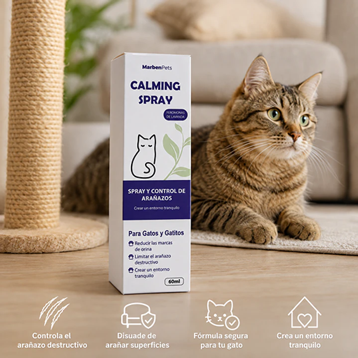 Spray Calming Antiarañazos Para Gatos - 60 ML Marben Pets 2