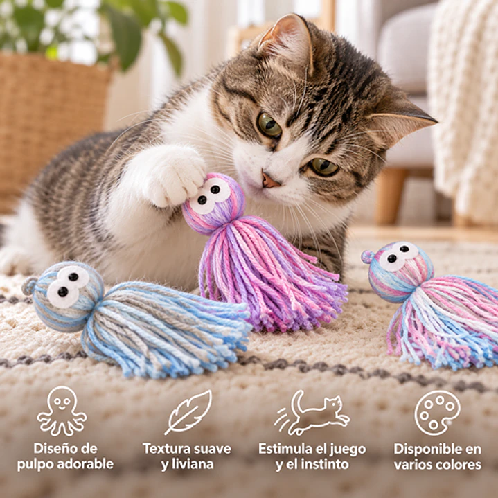 Juguete Diseño Pulpo Para Gato 2