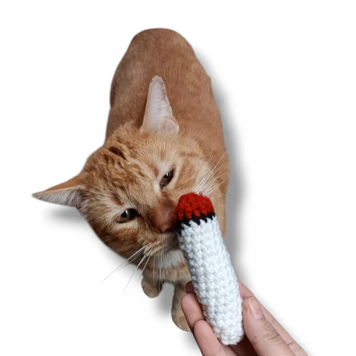 Juguete con catnip diseño Porrito para gatos tejido  2
