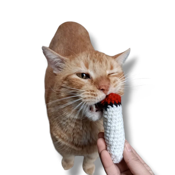 Juguete con catnip diseño Porrito para gatos tejido  1