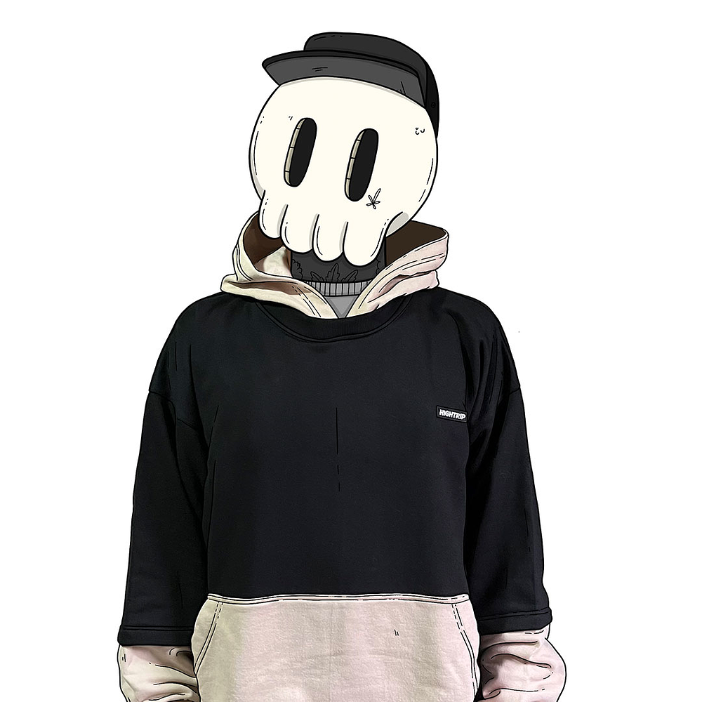 Poleron Hightrip Hoodie Black/Beige