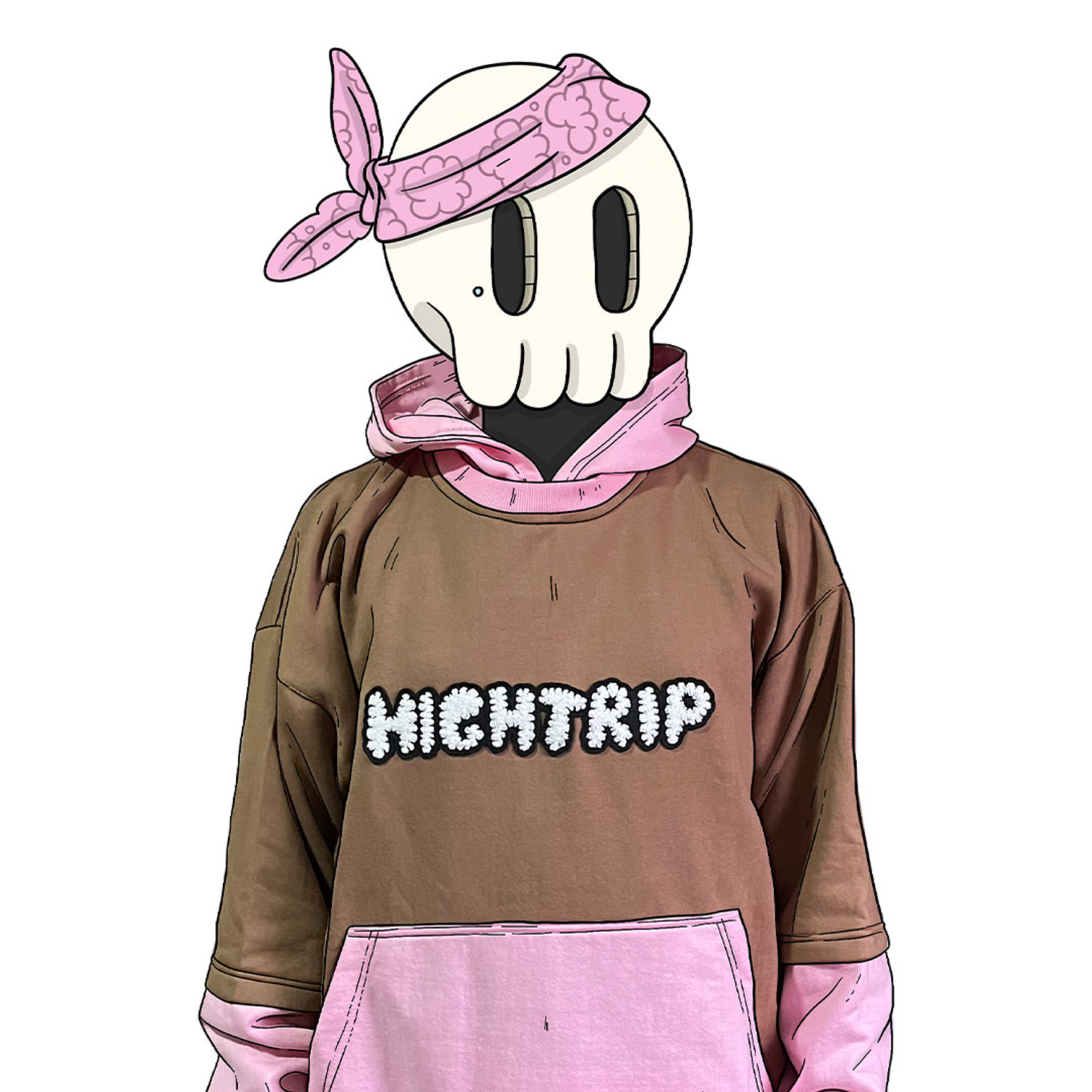 Poleron Hightrip Hoodie Entre Nubes Pink/Brown 1