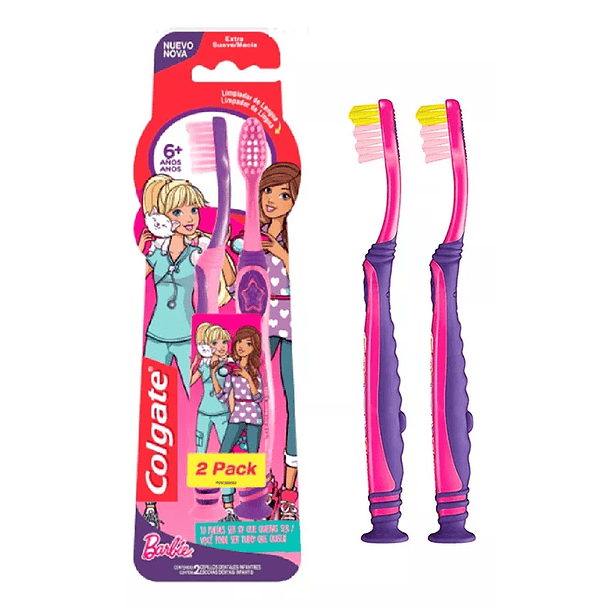 Pack Cepillo Colgate Kids +6 años Barbie 2 Unidades 1