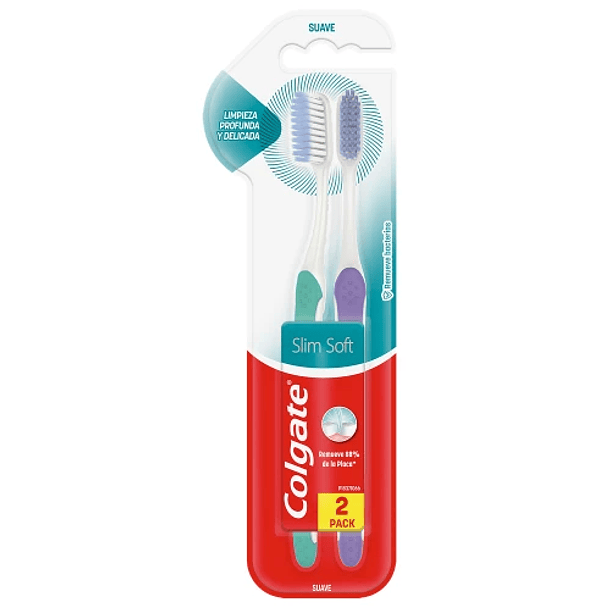 Pack Cepillo De Dientes Colgate Slim Soft Suave 2 Unidades 1