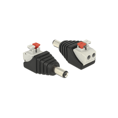 Adaptador tipo Jack, 3.5 mm Macho Polarizado, 12 vcd, Terminales de Presión, Modelo: JR52X