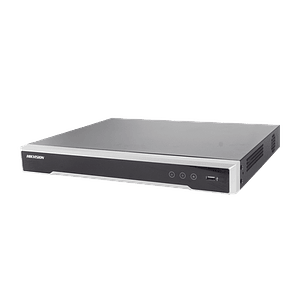 NVR Hikvision 8 Megapixeles (4K), 8 canales IP, 8 Puertos PoE+, 2 Bahías de Disco Duro, Switch PoE 300 mts, Modelo: DS-7608NI-K2/8P