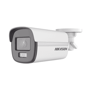 Camara Tipo Bala Turbo HD 2 Megapixeles (1080p), Imagen a Color 24/7, Lente 2.8 mm, Metal, Luz Blanca 40 mts, Exterior IP67, Modelo: DS-2CE12DF0T-F