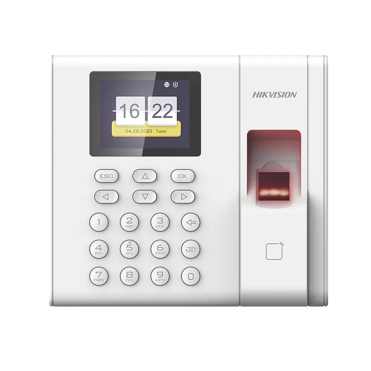 Reloj Checador de Huella con Batería de Respaldo, 1,000 Usuarios, Lector de Tarjetas EM, Uso con iVMS-4200, Modelo: DS-K1A8503EF-B 1