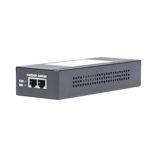 Inyector Hikvision Super Hi-PoE, 56 Vcc, 60 Watts, Para Domos HIKVISION PTZ, IP (-AE / DE), Soporta 802.3 af / at, Modelo: LAS60-57CN-RJ45 - Image 1