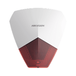 Sirena con Estrobo Cableada Hikvision Compatible con Cualquier Panel de Alarma color Rojo, Modelo: DS-PS1-R