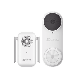 Timbre Ezviz con Cámara Wi-Fi (Doorbell) de Batería Recargable, Libre de Cables, Uso Exterior IP65, Cámara 3 Megapíxeles, Modelo: CS-DB2KIT