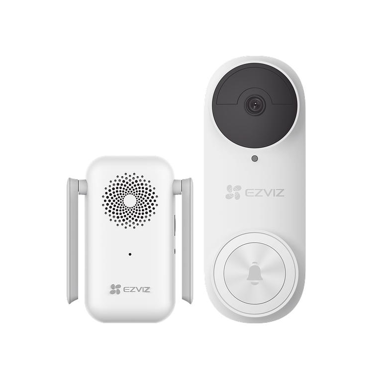 Timbre Ezviz con Cámara Wi-Fi (Doorbell) de Batería Recargable, Libre de Cables, Uso Exterior IP65, Cámara 3 Megapíxeles, Modelo: CS-DB2KIT 1