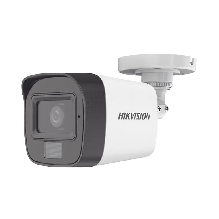 Camara Hikvision con Luz Dual (IR + Luz Blanca) TURBOHD 2 Megapíxeles (1080p), Gran Angular 101°, Lente 2.8 mm, 30 mts IR EXIR, 20 mts Luz Blanca, IP67, Micrófono Integrado, Modelo: DS-2CE16D0T-LFS 1