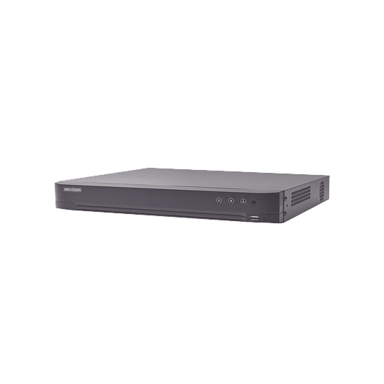 DVR Hikvision 4K, 16 Canales TURBOHD + 16 Canales IP, 2 Bahía de Disco Duro, Audio por Coaxitron, Salida de Vídeo en 4K, Entrada Salida de Alarma, Modelo: IDS-7216HUHI-M2/S/A(E)