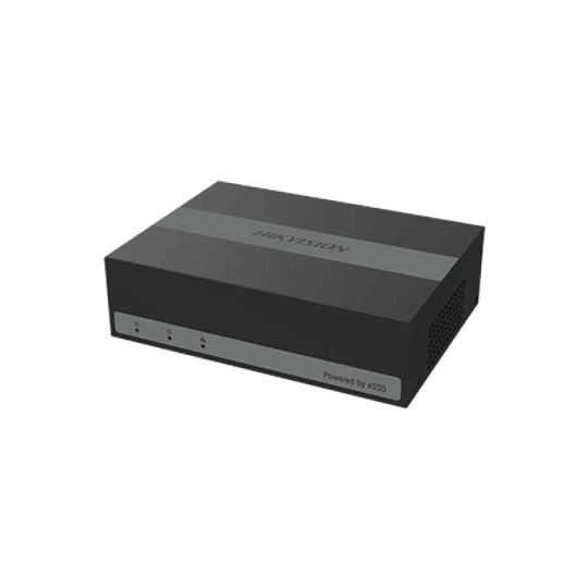 DVR Hikvision, 4 Megapixeles Lite, 4 Canales TurboHD + 1 Canal IP, Disco duro eSSD Incluido (480GB), H.265+, ACUSENSE Lite, Ultra Compacto, Extra Silencioso, Modelo: DS-E04HQHI-B - Image 1