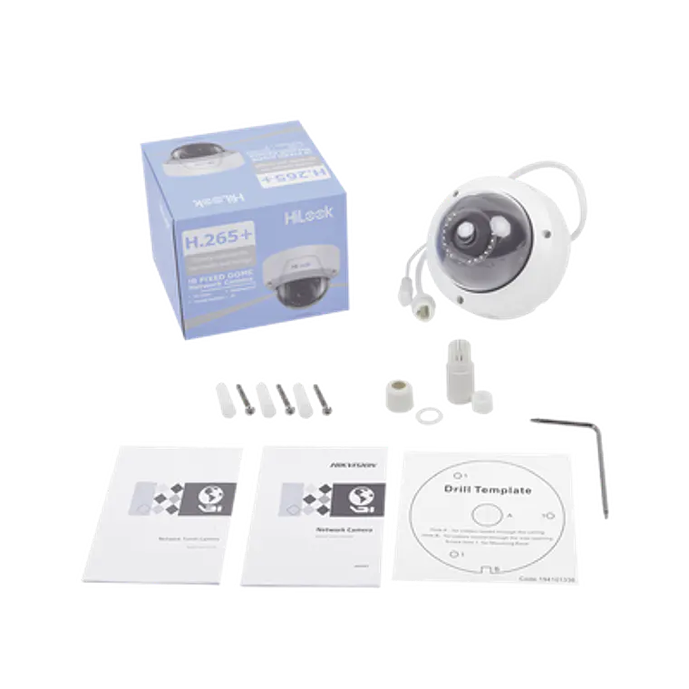 Camara HiLook Series, Domo IP 4 Megapixeles, 30 mts IR, Exterior IP67, IK10, PoE, dWDR, Lente 2.8 mm, Onvif, Modelo: IPC-D140H(C) 2