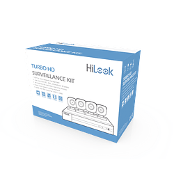 KIT HikLook TurboHD 1080p, DVR 8 Canales con H.265+, 4 Camaras Bala Metálicas, Fuente de Poder, Incluye Accesorios, Modelo: HL28LQKITS-M(B)