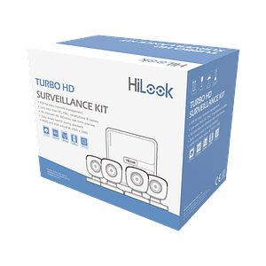 KIT HiLook TurboHD 720p, DVR 4 canales, 4 Cámaras Bala, 4 Cables 18 Mts, 1 Fuente de Poder, Modelo: KIT7204BP(C)