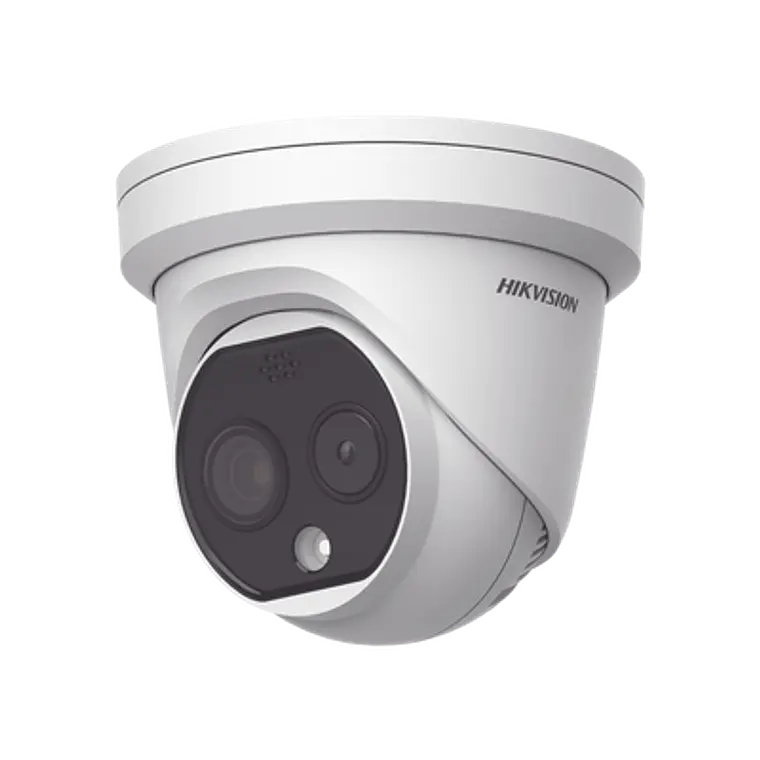 Camara Turret IP Dual, Termica 1.8 mm (160 x 120), Optico 2 mm (4 Megapixeles), Deteccion de Personas, IR, IP67, PoE, Termometrica, Deteccion de Temperatura, Sirena y Luz, Modelo: DS-2TD1217-2/QA 1