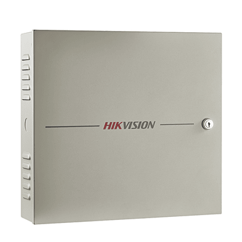 Controlador de Acceso Hikvision, 4 Puerta, 8 Lectores Huella y Tarjeta, Integración con Video, 100,000 Tarjetas, Incluye Gabinete y Fuente de Alimentación 12Vcc/8A, Modelo: DS-K2604T
