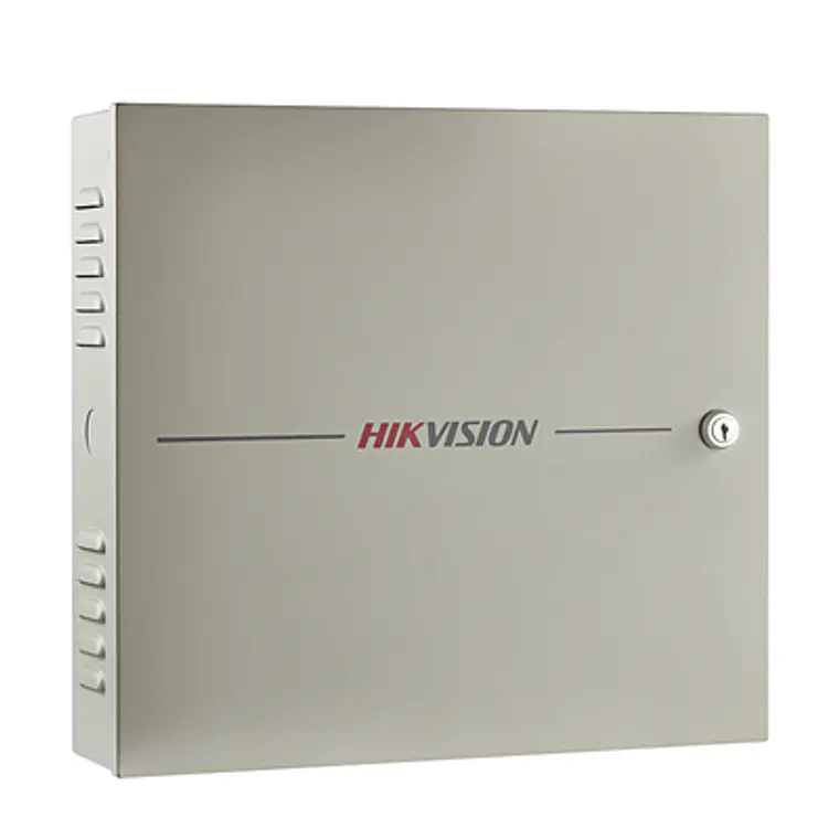 Controlador de Acceso Hikvision, 4 Puerta, 8 Lectores Huella y Tarjeta, Integración con Video, 100,000 Tarjetas, Incluye Gabinete y Fuente de Alimentación 12Vcc/8A, Modelo: DS-K2604T 1
